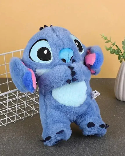 Pink Angel Stitch Plush Doll - Breathing Light & Music, Cute Anime Soothe Toy for Babies/Kids, Ideal Christmas/Birthday Gift