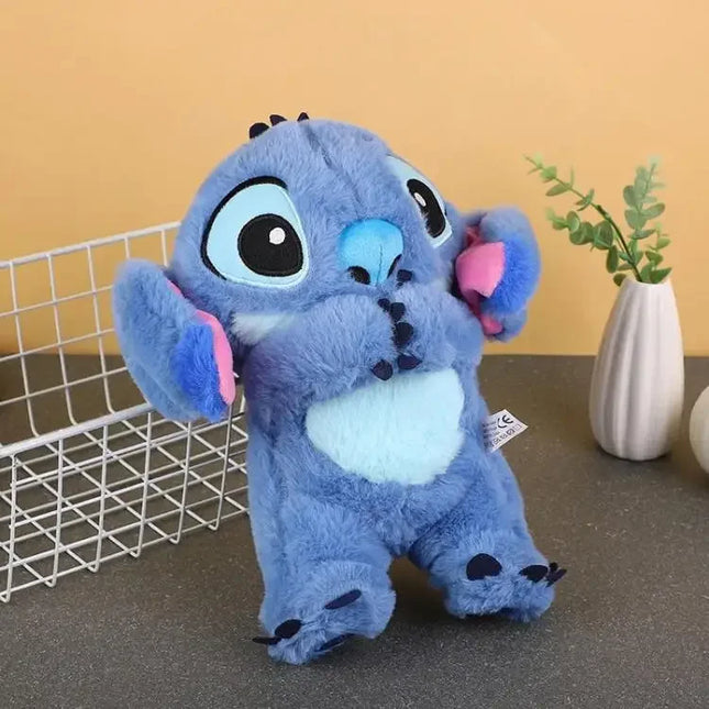 Pink Angel Stitch Plush Doll - Breathing Light & Music, Cute Anime Soothe Toy for Babies/Kids, Ideal Christmas/Birthday Gift
