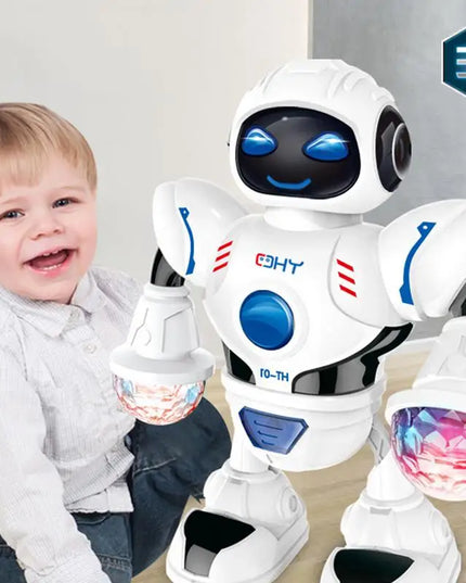 Robot Toys For Kids 360 Spinning Music Dancing Robots With Colorful Lights Toddlers Smart Interactive Electronic Toy Baby