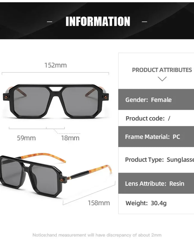 Square Sunglasses For Men Women Blue Light Blocking Shades UV400 Sun Glasses Luxury Thick Frame Eyeglasses Driving Eyewear