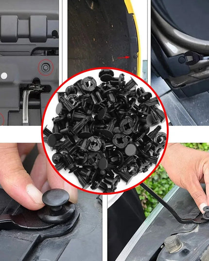 190PCS Car Retainer Clips 6 Sizes – Automotive Plastic Fasteners Kit for Auto Trim Panel Bumper Body Repair Tools