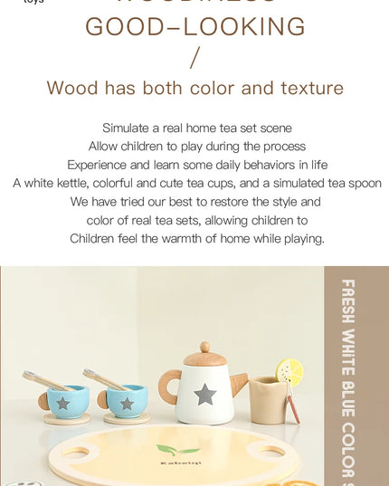 Children's simulation wooden toys, tea set sets, pretend games, baby educational toys, birthday and holiday gifts