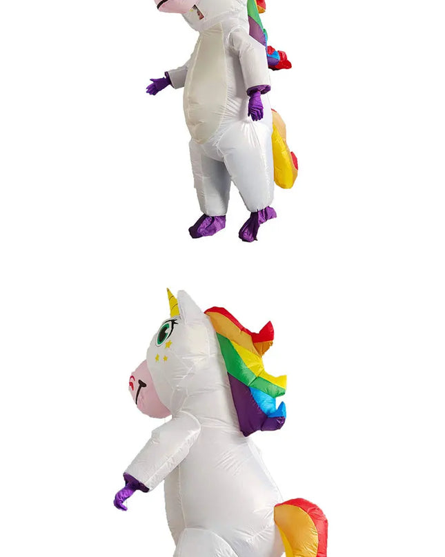 Cute Unicorn Inflatable Costume Suits Dress Mascot Christmas Party Cosplay Costumes for Man Woman Adult Boys Girls