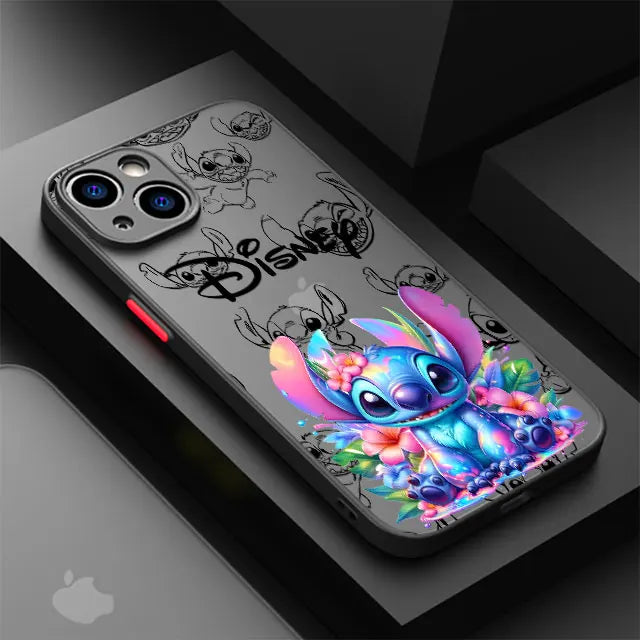 Shockproof Case For Apple iPhone 11 13 15 14 16 Pro Max 12 Mini 7 8 Plus XR X XS Matte Funda Phone Cover Cute Cartoon Stitch