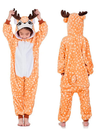 Kigurumi Children Unicorn Panda Animal Flannel Pajamas Set Kids Baby Cartoon Onesies Girls Boys Christmas Party Cosplay Costumes