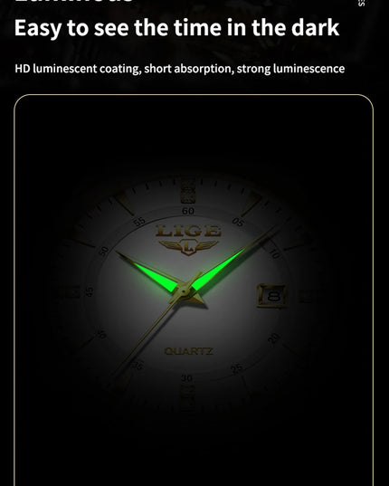 LIGE New Waterproof Watches Women Fashion Women's Bracelet Watch Top Brand Luxury Date Quartz Watch for Women Relogio Feminino