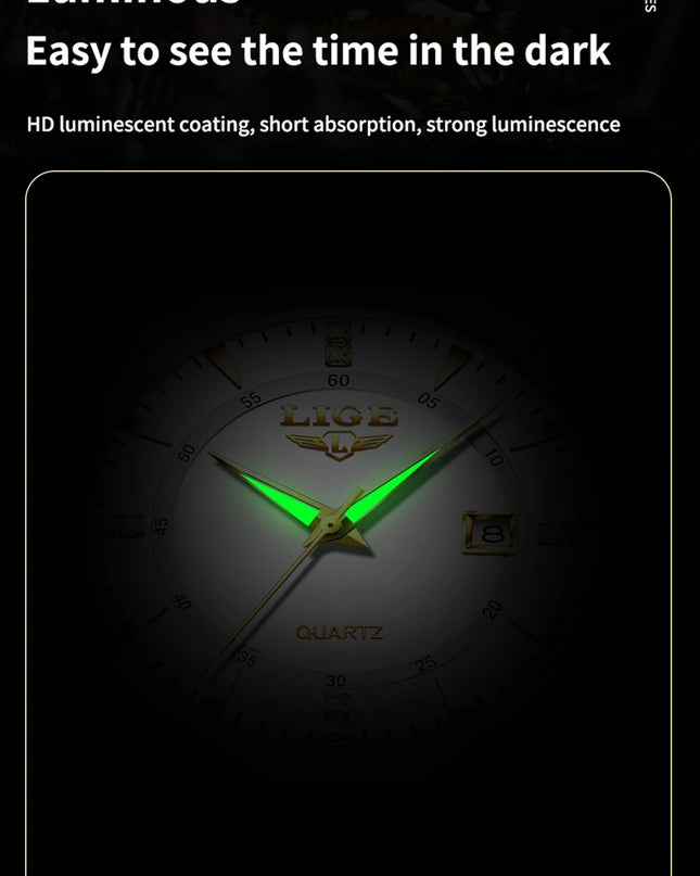 LIGE New Waterproof Watches Women Fashion Women's Bracelet Watch Top Brand Luxury Date Quartz Watch for Women Relogio Feminino