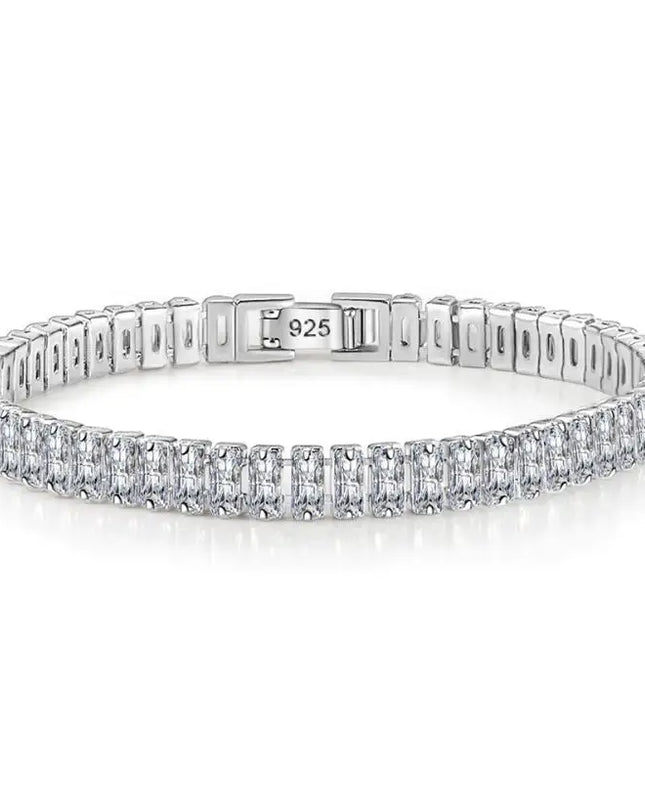 Real 3MM D VVS Moissanite Tennis Bracelet Passes Diamond Sparkling Test Solid S925 Jewelry Wedding Women Gift