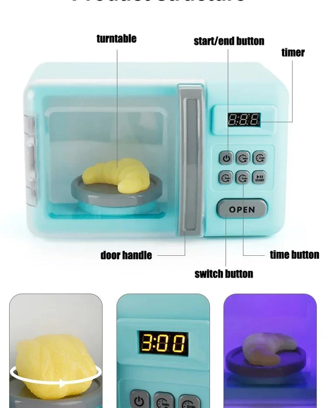 Kitchen Toys Set Kids Pretend Play Home Appliances Washing Machine Toaster Microwave Juicer Egg Cooker Girls Boys Play House Toy