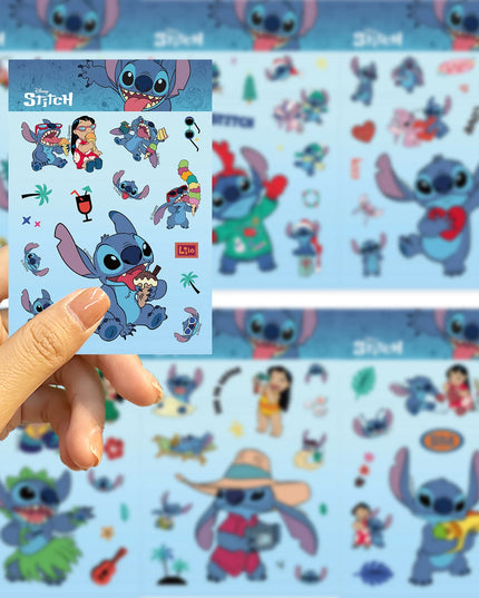 32Sheets Children DIY Puzzle Sticker Cartoon Stitch Character Assemble Stickers Kids Toys Boys Girls Gifts