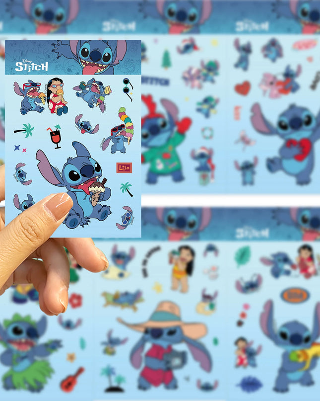 32Sheets Children DIY Puzzle Sticker Cartoon Stitch Character Assemble Stickers Kids Toys Boys Girls Gifts