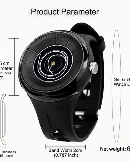 men's watch with a unique dial design, sporty flair, and a comfortable resin strap for both style and comfort.