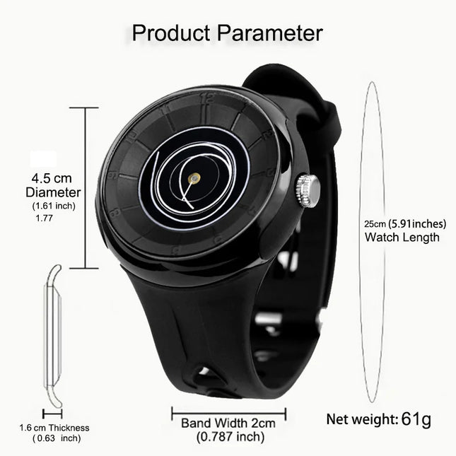 men's watch with a unique dial design, sporty flair, and a comfortable resin strap for both style and comfort.