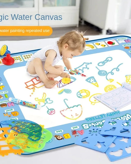 Magic Water Drawing Mat Reusable Doodle Painting Board with Pens Montessori Educational Toys for Kids Halloween Christmas Gift