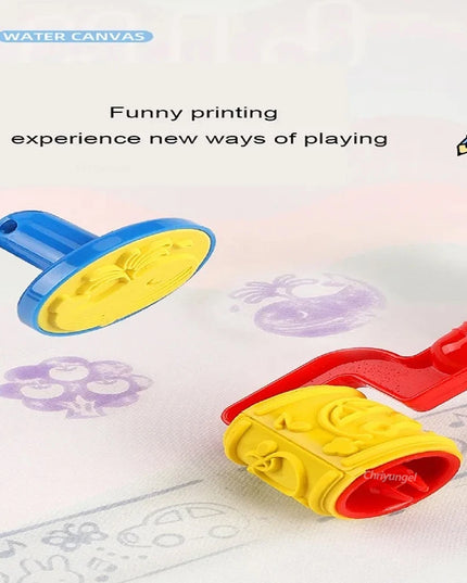 No Mess Magic Water Drawing Mat Doodle Board Reusable Educational Toy with Pens & Stamps, Gift for Toddler Boys Girls