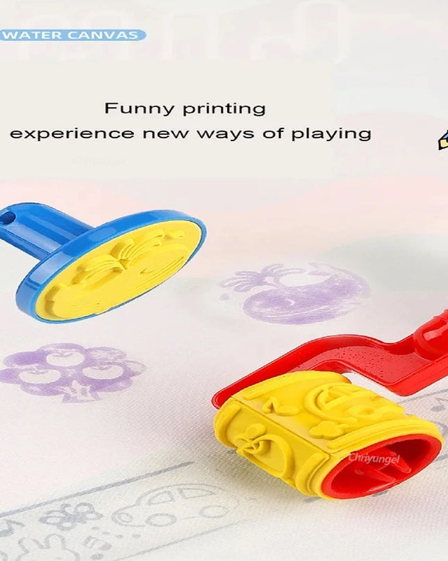 No Mess Magic Water Drawing Mat Doodle Board Reusable Educational Toy with Pens & Stamps, Gift for Toddler Boys Girls