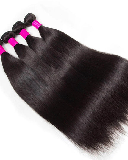 Straight Brazilian Human Hair Bundles 100% Remy Hair Extensions 1/3/4 PCS Natural Black Brazilian Hair Weave Bundles 14-30 Inch