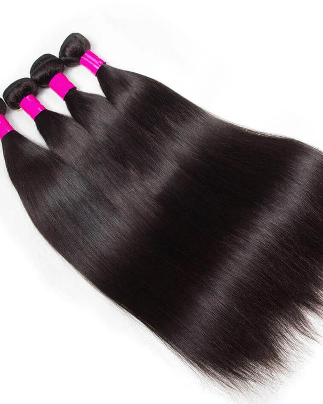 Straight Brazilian Human Hair Bundles 100% Remy Hair Extensions 1/3/4 PCS Natural Black Brazilian Hair Weave Bundles 14-30 Inch