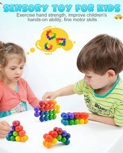 Sensory Fidget Toys DIY 3D Rotating Educational Balls Stress Anxiety Relief ADHD Cool Desk Toy Calm Down Travel Airplane Toys