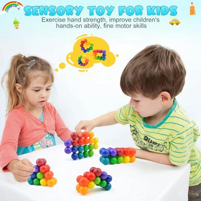 Sensory Fidget Toys DIY 3D Rotating Educational Balls Stress Anxiety Relief ADHD Cool Desk Toy Calm Down Travel Airplane Toys