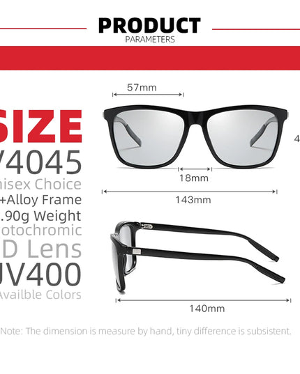 Classic Fishing Sunglasses Men Polarized Metal Square Frame UV400 Photochromic Goggles Women Driving Discoloration Eyewear