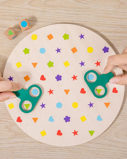 Montessori Matching Game Board Colors And Shapes Learning Puzzle Toy Concentration With Dice Interactive Educational Board Game