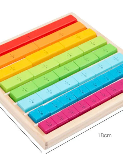 Wooden Montessori Teaching Aids Math Toys Color Fraction Sticks Kindergarten Early Education Learning Educational Toys For Kids