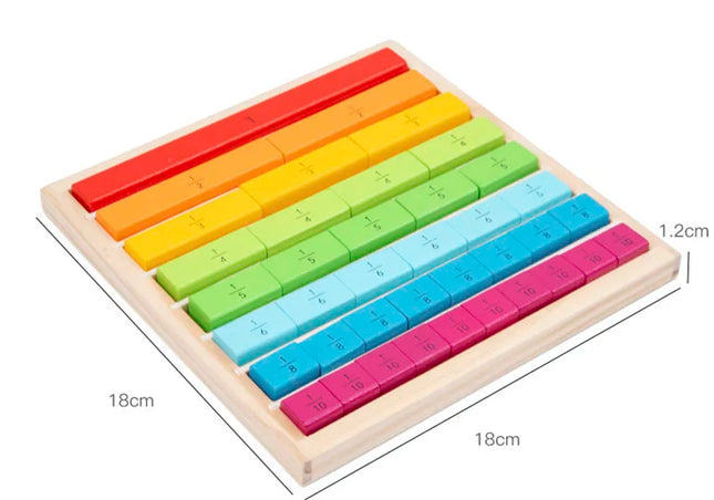 Wooden Montessori Teaching Aids Math Toys Color Fraction Sticks Kindergarten Early Education Learning Educational Toys For Kids