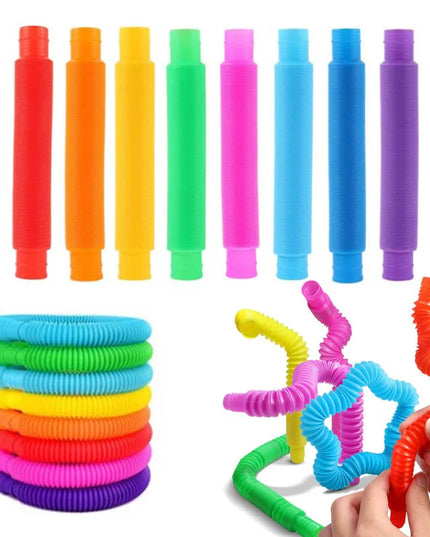 5/10 Pcs Pop Tubes Sensory Fidget Tubes with Autism Classroom Prizes Gifts Fidget Toy Sensory Learning Tubes for Anxiety