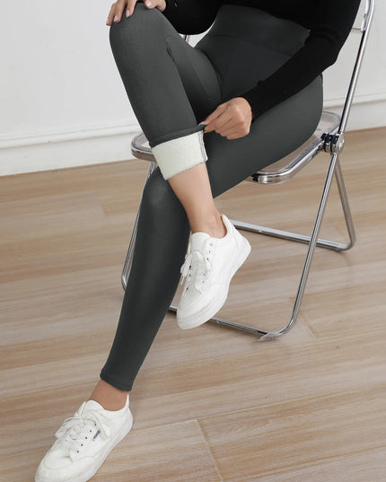 Autumn Winter Warm Fleece Women Leggings Velvet Thicken High Waist Tights Elastic Slim Solid Color Leggings Prevent Cold Tights