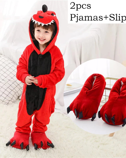 Dinosaur  Anime Cosplay Costumes Boys Girls Jumpsuit Adults Hooded Pajamas Kids Kigurumi Unicorn Cartoon Onesies For Christmas