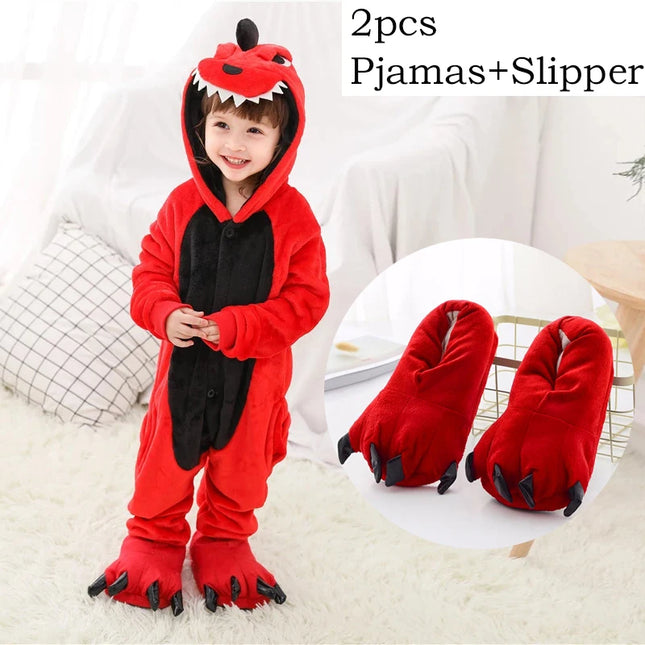Dinosaur  Anime Cosplay Costumes Boys Girls Jumpsuit Adults Hooded Pajamas Kids Kigurumi Unicorn Cartoon Onesies For Christmas