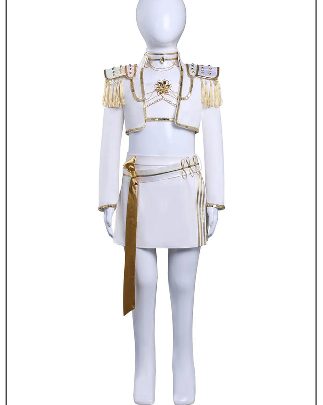 IN STOCK Rumi Mira Zoey White Leather Singing Suit Costume Set Halloween Carnival Role Play Party For Girls