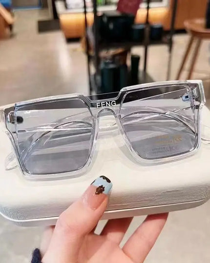 Sunglasses Men Fashion Oversized Square Frame Punk Glasses Brand Designer Women Large Eyewear Shades UV400 Protection Eyeglasses