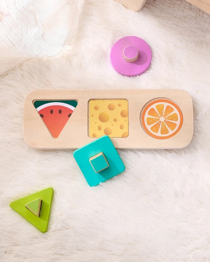 Montessori Wood Toys 0-12Months Baby Colorful Geometry Grasping Board Toys Newborn Sensory Touch Shape Recognition Game Toy Gift