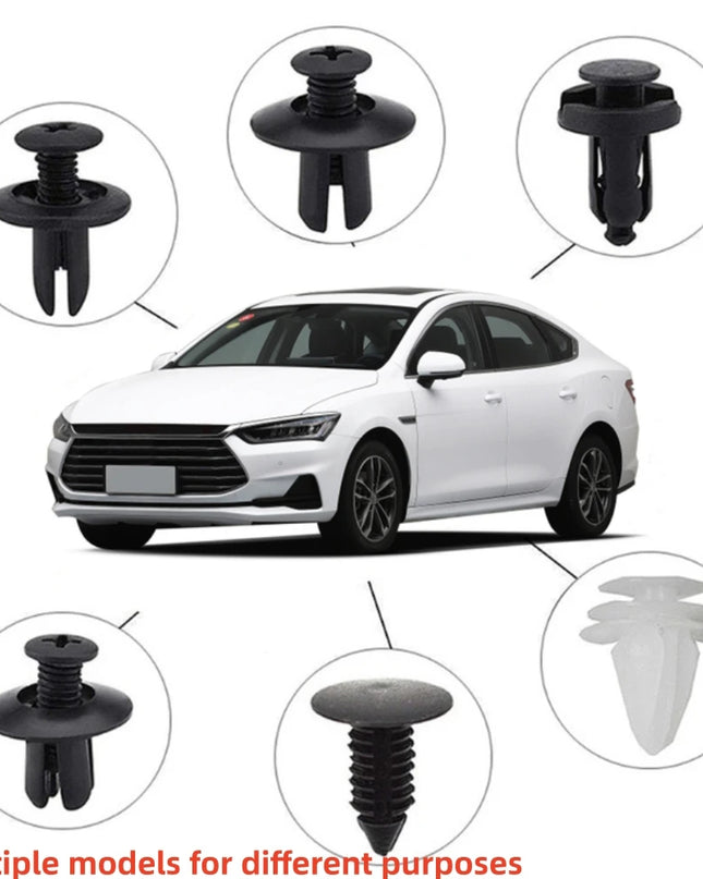 100pcs Auto Fastener Clip Kit Fender Rivet Clips Car Body Push Retainer Pin Rivet Bumper Door Trim Panel Retainer Car Clips