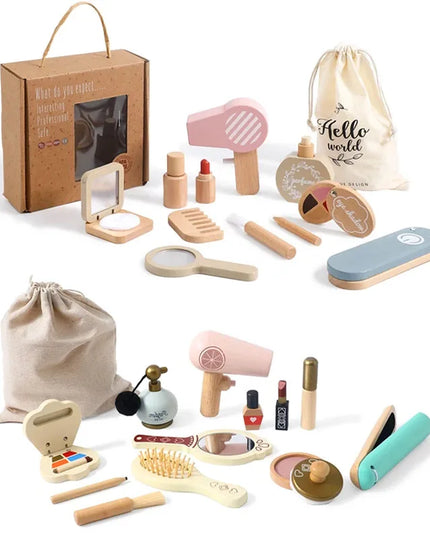 Wooden Baby Toys Simulation Cosmetics Set Pretend Makeup Toys Girls Playing House Game Children Early Education Montessori Toys