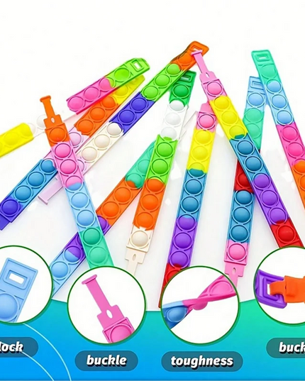 Fidget Toys Pop Bracelet Party Favors Bubble Bracelets Push Poping Sensory Stress Reliever Toys for Kids Children Gifts
