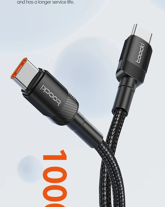 Toocki 100W Type C to USB C Cable PD 3.0 Quick Charge 4.0 Fast Charging Type C to Type C for iPhone 15 Macbook Samsung Xiaomi