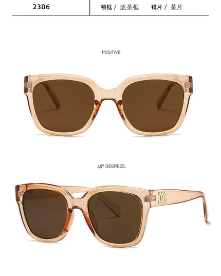 Man Summer 2025 new sunglasses high-end square slimming Facebook same style sunglasses anti UV simple women's version