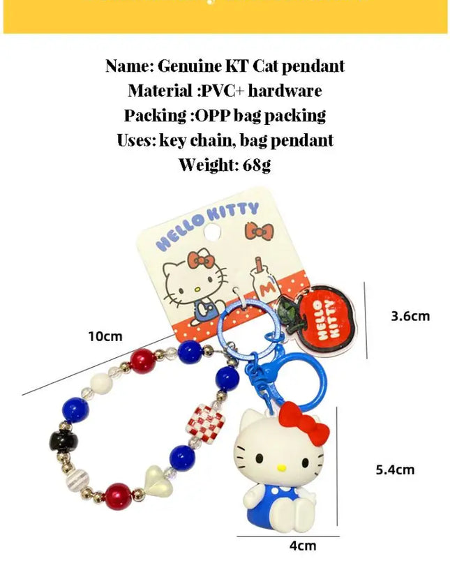 New Hello Kitty Creative Keychain Backpack Pendant Car Interior Couple Accessories Cartoon Decoration Children's Birthday Gift