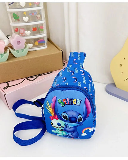 New Stitch Cartoon Children's Bags Fashion Casual Messenger Bag New Tide Take Coin Purse Boy Chest Bag Holiday Gift  Wholesale