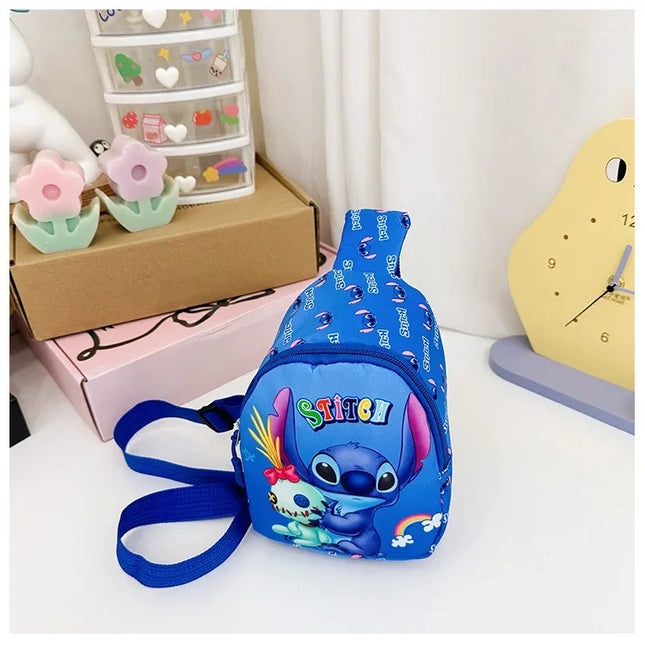 New Stitch Cartoon Children's Bags Fashion Casual Messenger Bag New Tide Take Coin Purse Boy Chest Bag Holiday Gift  Wholesale