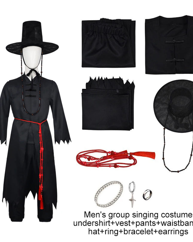 Kids Set KPOP Boys Cosplay Costume Little Boy Anime Cosplay Clothes Halloween Carnival Party Uniform Prop
