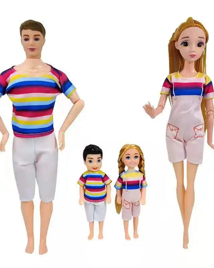 Fashion Wear Kids Toys Doll Clothes Mini Dress Dad Mom Baby Family Outfit Accessories For Dolls DIY Birthday Gift