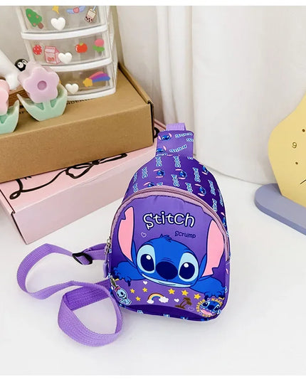 New Stitch Cartoon Children's Bags Fashion Casual Messenger Bag New Tide Take Coin Purse Boy Chest Bag Holiday Gift  Wholesale