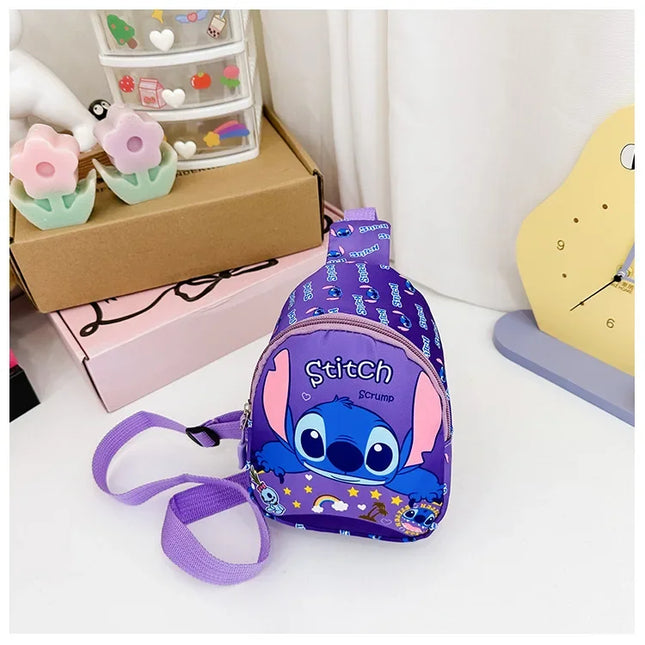 New Stitch Cartoon Children's Bags Fashion Casual Messenger Bag New Tide Take Coin Purse Boy Chest Bag Holiday Gift  Wholesale