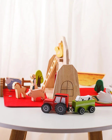Montessori Game 1Set Of Farm Simulated Wooden Children's Toys Educational Toy Baby Room Decoration Desktop Furnishings Baby Gift