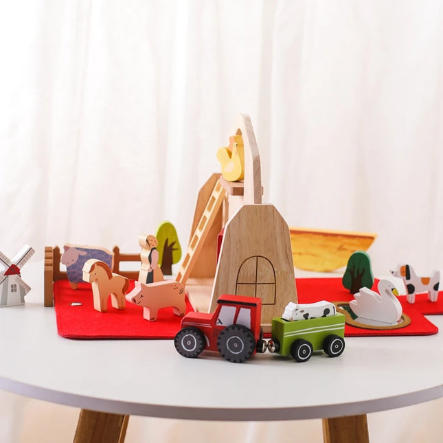 Montessori Game 1Set Of Farm Simulated Wooden Children's Toys Educational Toy Baby Room Decoration Desktop Furnishings Baby Gift