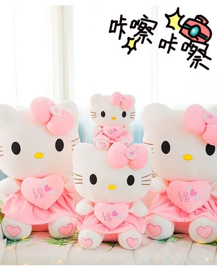 Hello Kitty Plush Stuffed Toys 25-55cm Cute Anime Cartoon Soft Pillow Doll For Children Birthday Xmas Gifts